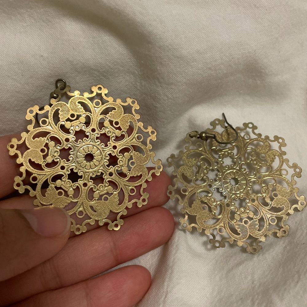 Gold Earrings with Delicate Details